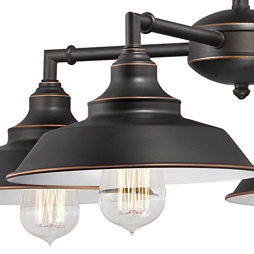 Four-Light Indoor Iron Hill Chandelier, 4, Oil Rubbed Bronze with Highlights