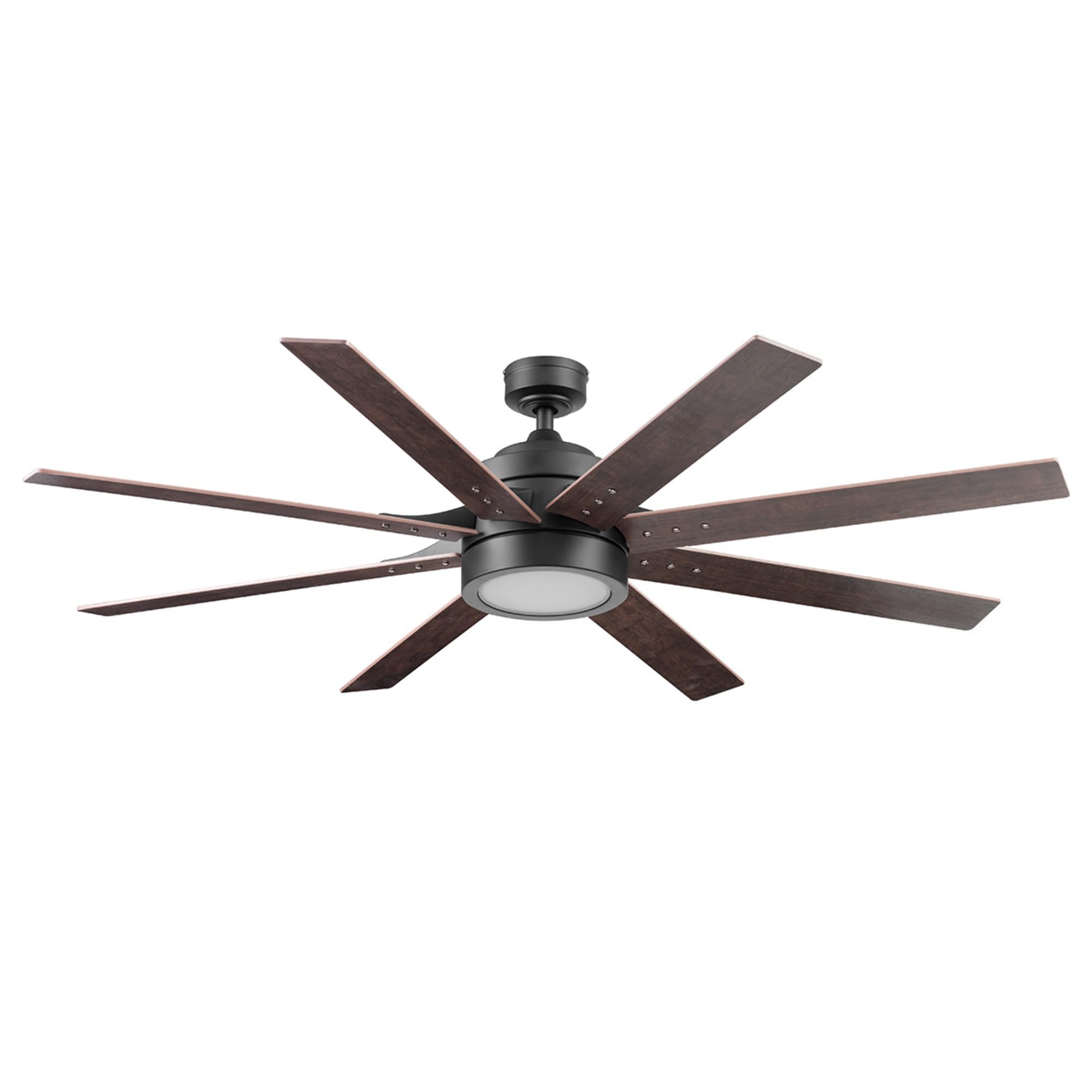 Ceiling Fans Xerxes, 62 Inch Contemporary LED Ceiling Fan with Light and Remote Control, 8 Blades with Dual Finish, Reversible Motor - 51628-01 (Brushed Nickel)