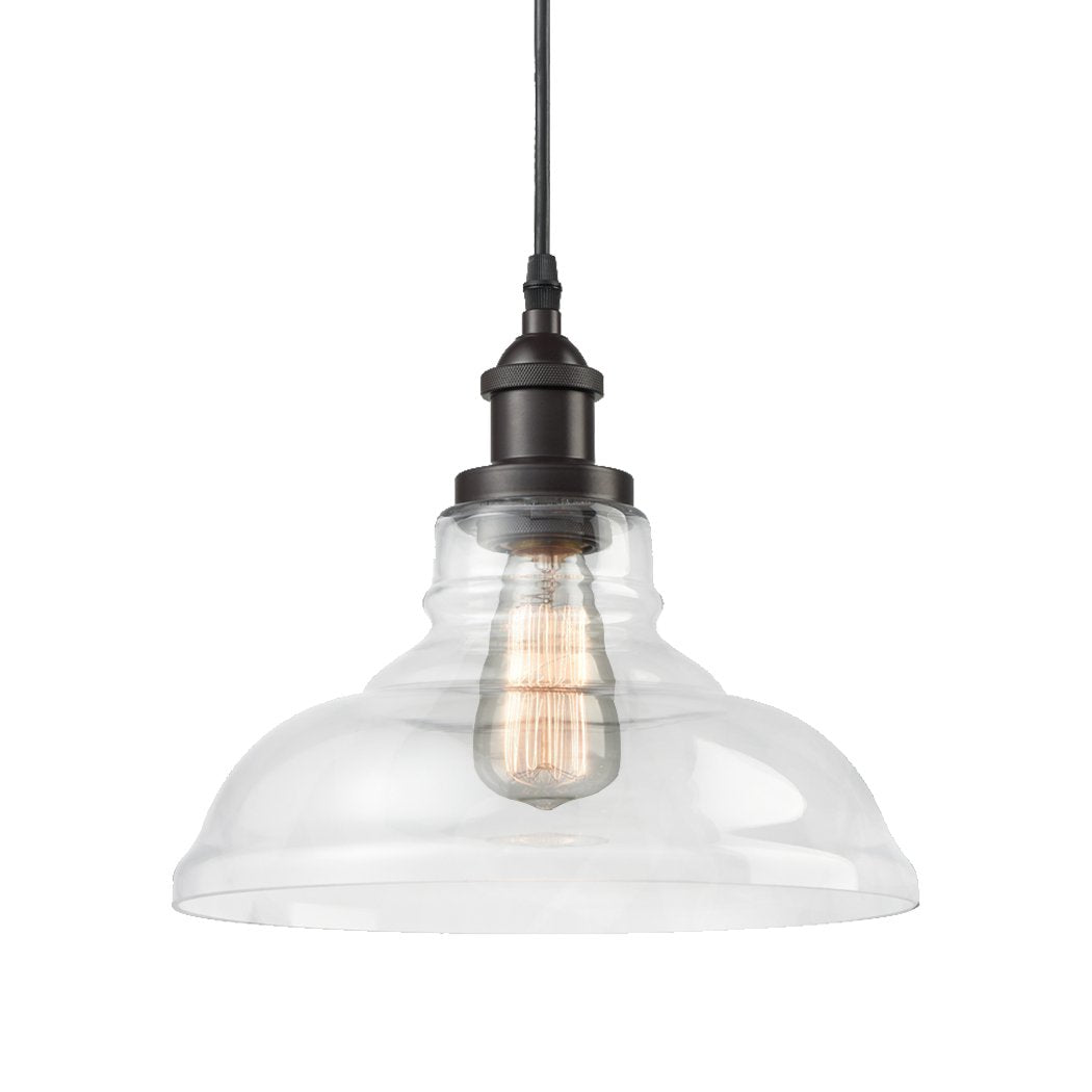 Ecopower Industrial Edison Vintage Style 1-Light Pendant Glass Hanging Light Kitchen Island Dining Pendant Lighting