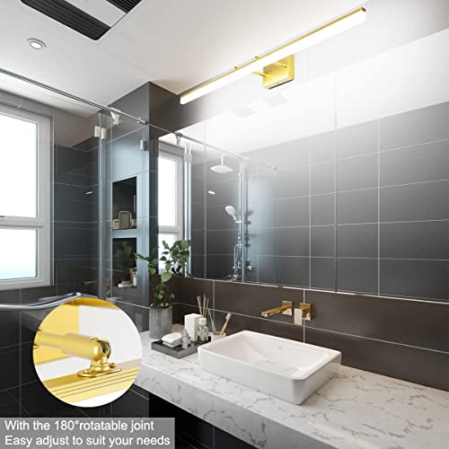 31.5 inch Modern Black Vanity Light Adjustable Bathroom Light Fixtures Over Mirror Rotatable Vanity Lighting 5500K