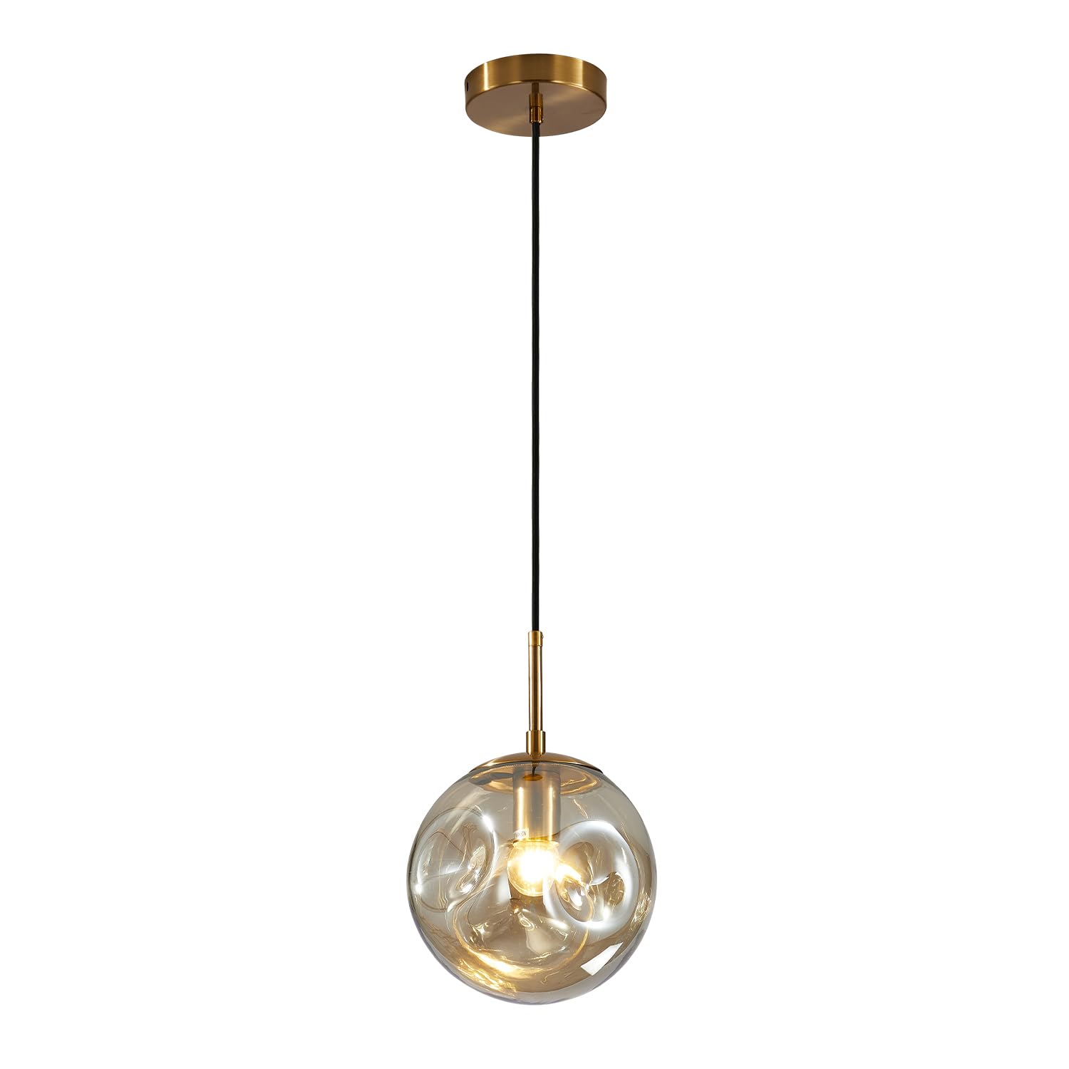 BOKT Modern Gold Kitchen Island Pendant Light Mid Century 3-Lights Globe Pendant Light Fixture Cluster Multi Light Pendant Lighting Bedside Glass Ball Pendant Lamp