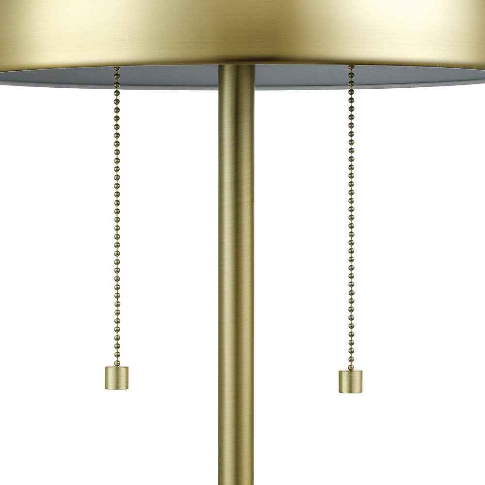 21" 2-Light Table Lamp, Sage Green, Double On/Off Pull Chain