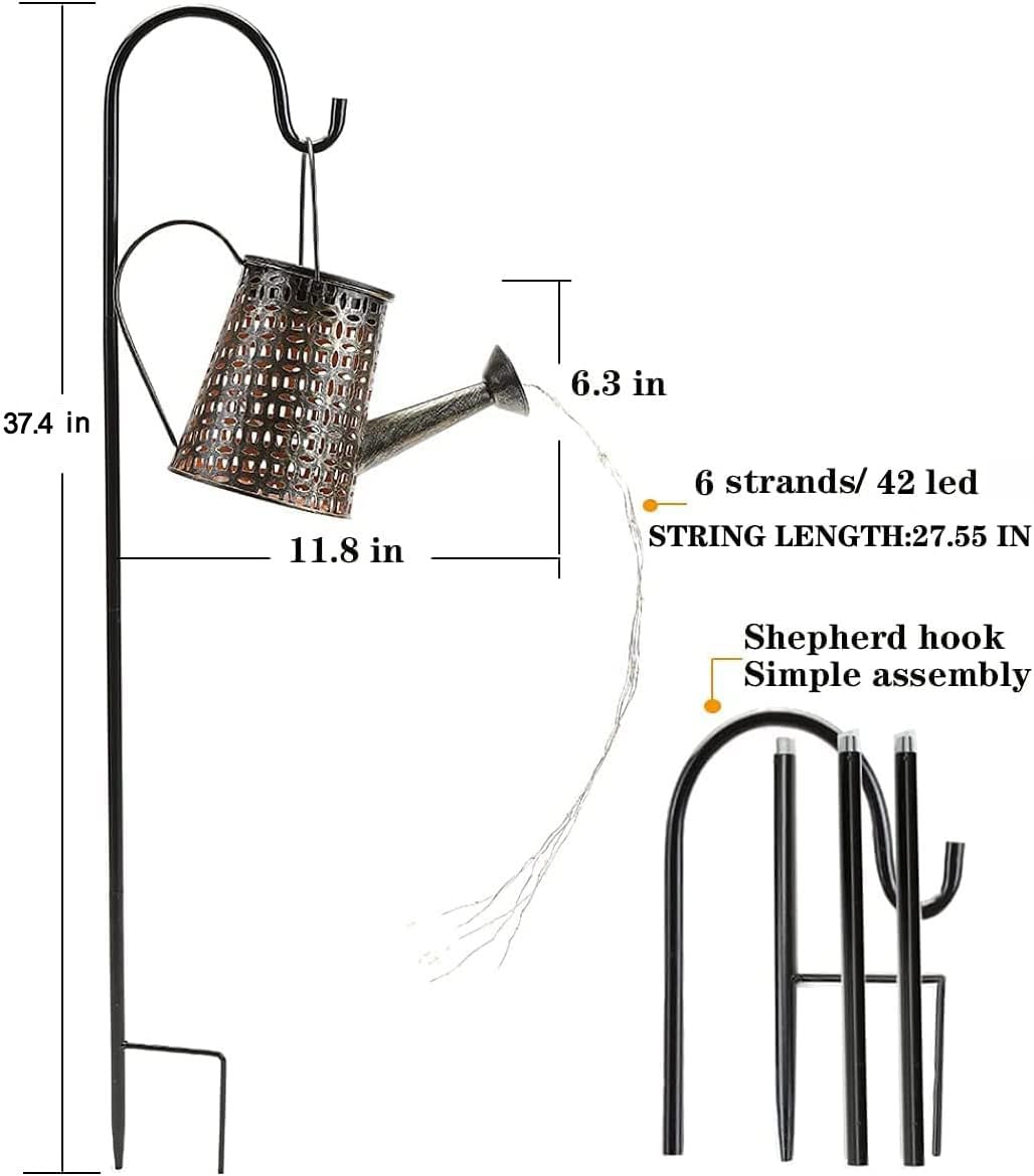 Solar Lights Outdoor Garden Decorations,Watering Can Landscape Light Large Hanging Lantern ,Outside Waterproof Patio Decor Perfect Gardening Gift