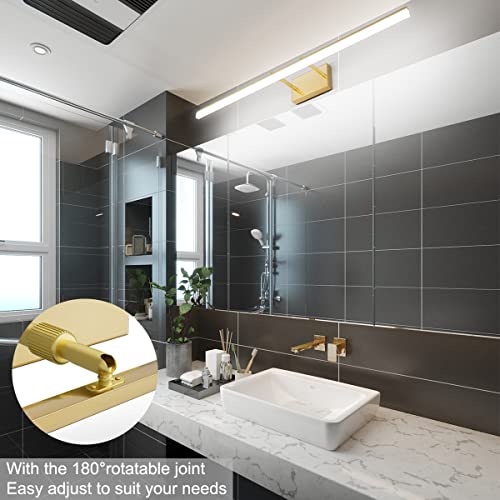 31.5 inch Modern Black Vanity Light Adjustable Bathroom Light Fixtures Over Mirror Rotatable Vanity Lighting 5500K