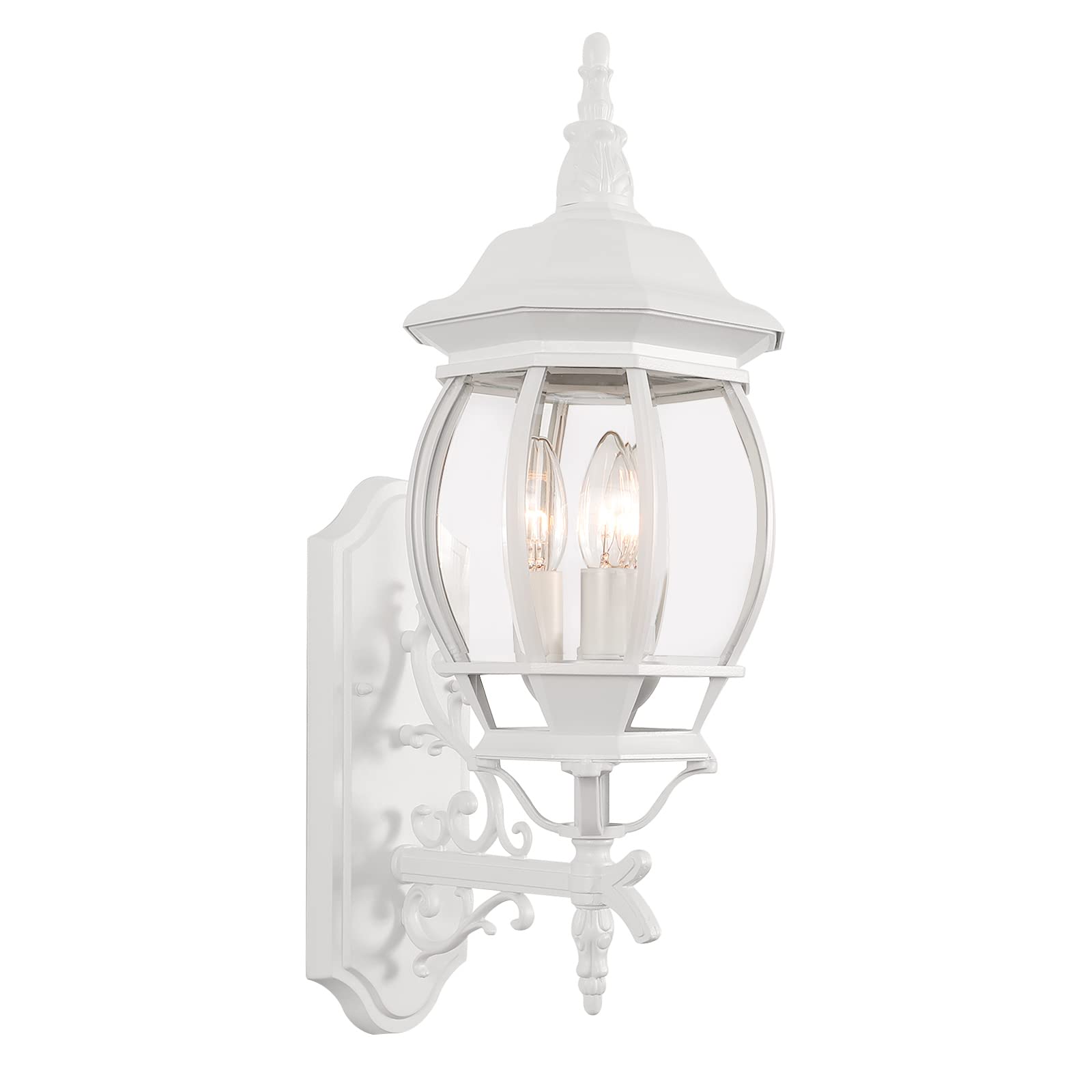 White Outdoor Wall Lantern, Wall Sconce Outside Light Fixtures for Porch Exterior Wall Lantern Waterproof Sconce Lights Wall Lights for Living Room