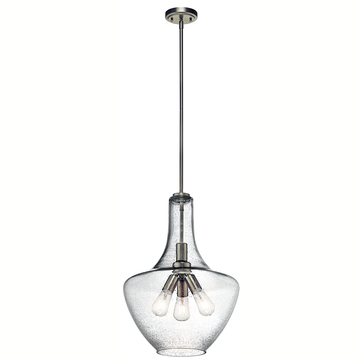 19.75" Kitchen Bell Pendant in Olde Bronze®, 1-Light Clear Glass Pendant Light, (19.75" H x 13.75" W), 42046OZ