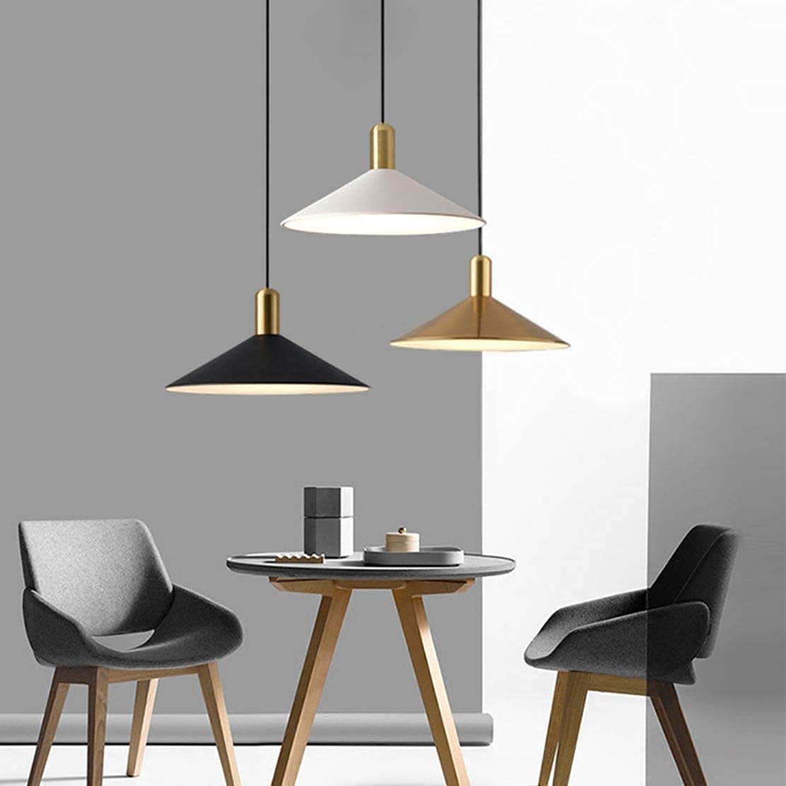 Lighting Mid Century Modern Dome Pendant Light Gold and Black Barn Pendant Light Brass Cone Ceiling Pendant Light Fixture Farmhouse Kitchen Island Lighting (Gold)