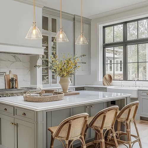 Gold Pendant Light, Modern Pendant Lights Kitchen Island with Frosted Glass Pendant Hanging Lights for Dining Room, Kitchen, Bedroom