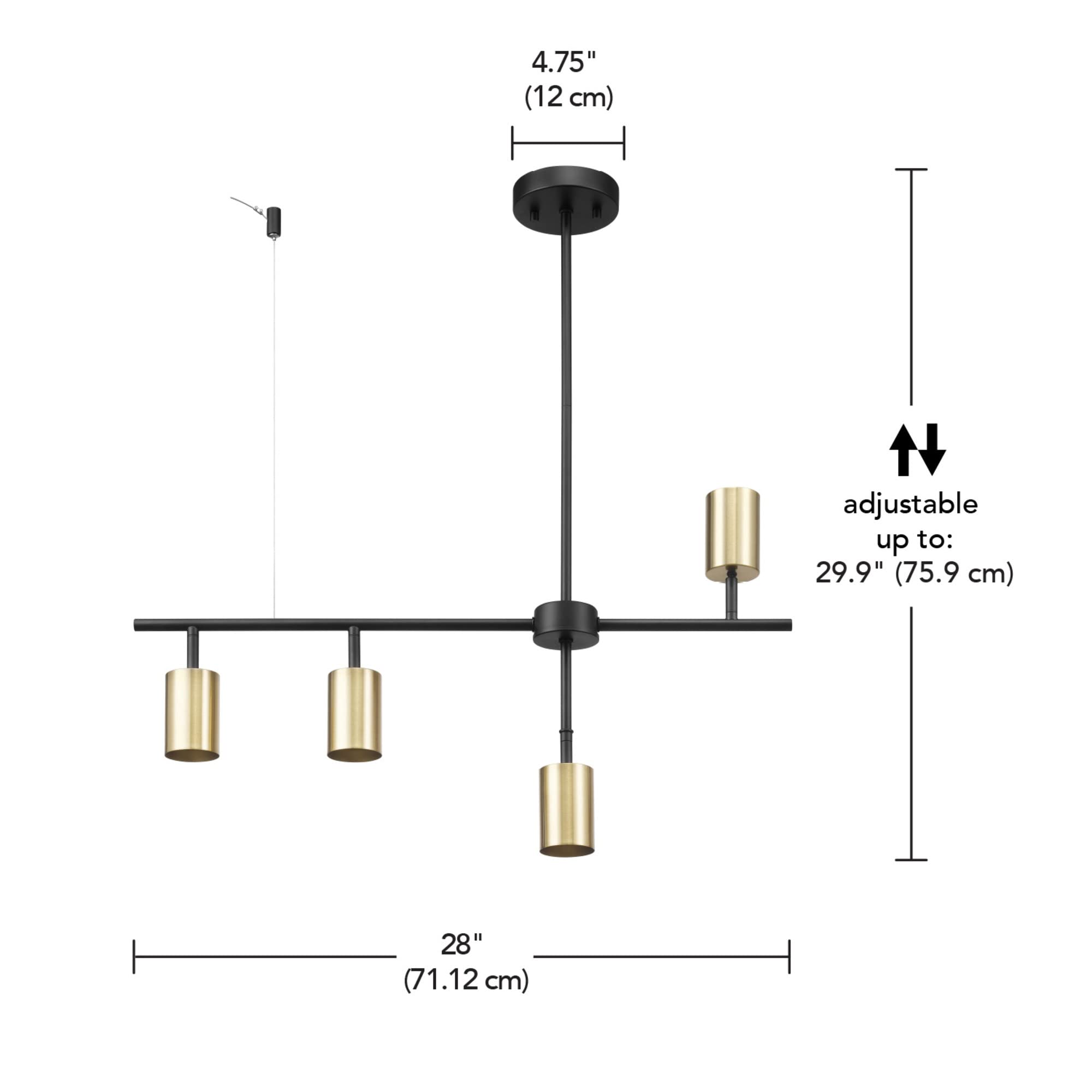 4-Light Track Lighting, Brushed Nickel Finish, Bulb Not Included