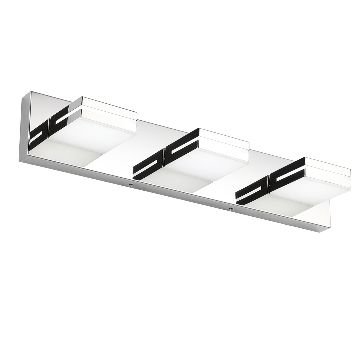 LED Modern Bathroom Vanity Light Fixtures (3-Light, 24-Inch), Matte Black Modern Acrylic Bathroom Wall Lighting Fixtures Over Mirror (Cool White 6000K)