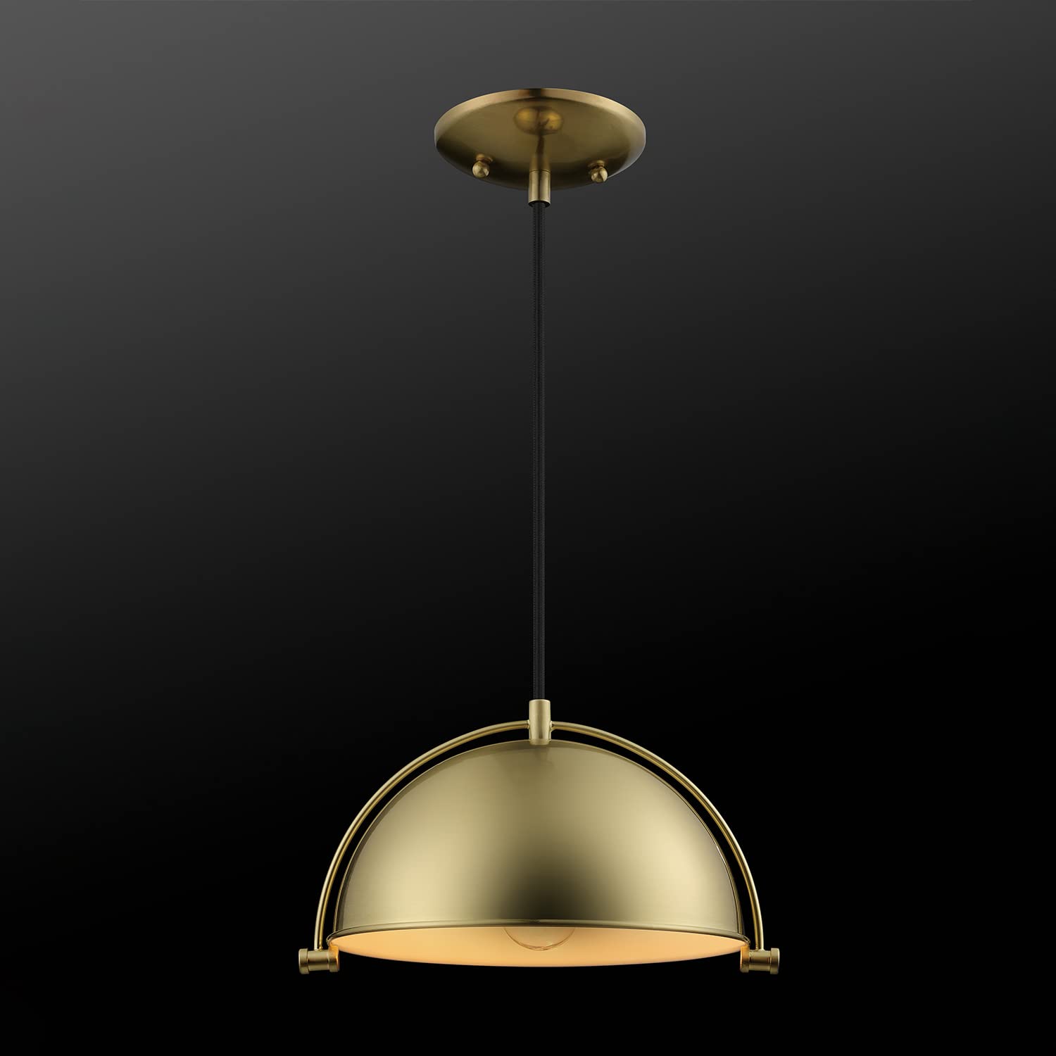 1-Light Pendant Lighting, Matte Brass, Bulb Not Included