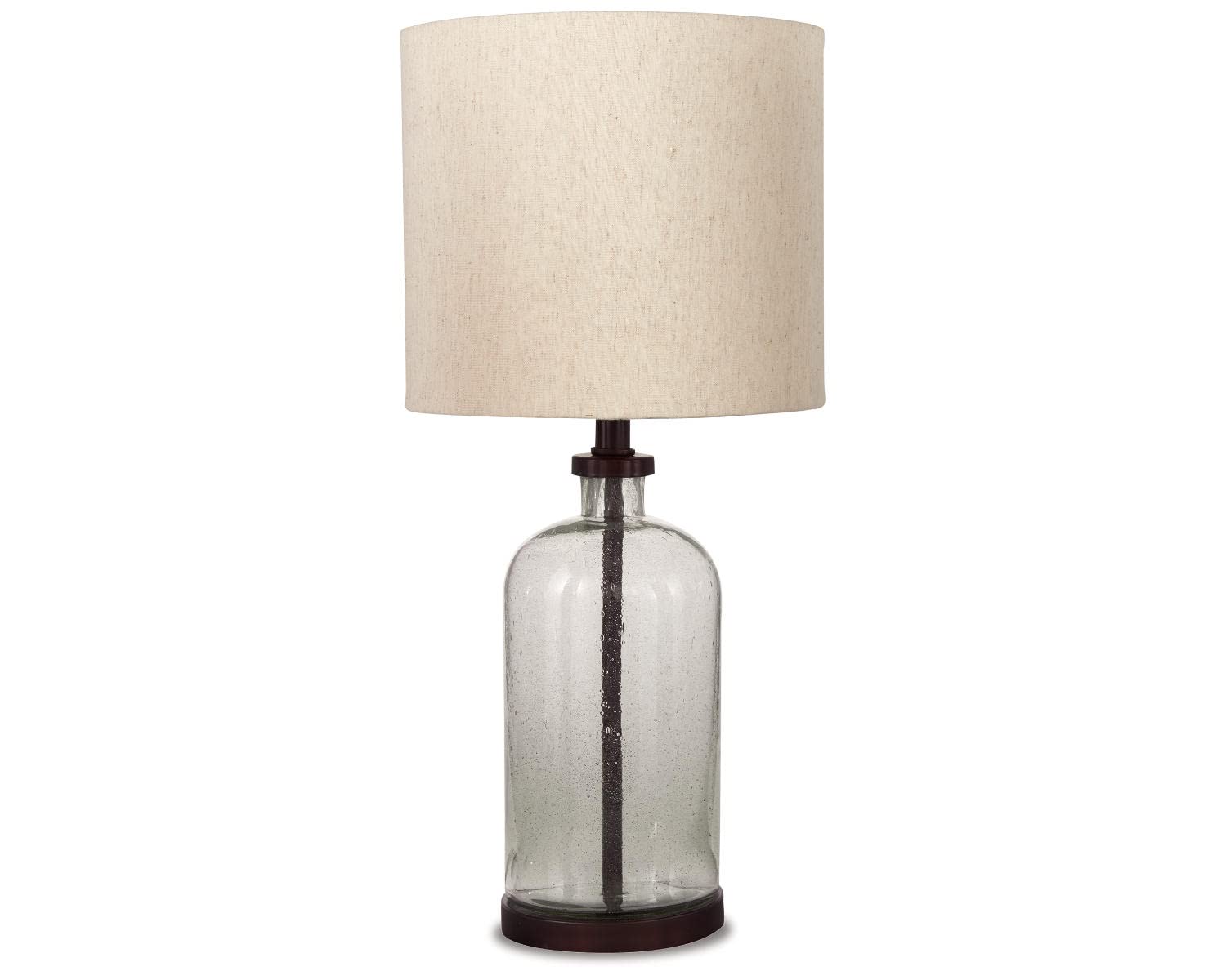 Signature Design by Ashley Bandile Modern Farmhouse 22.5" Seeded Glass Table Lamp, Bronze