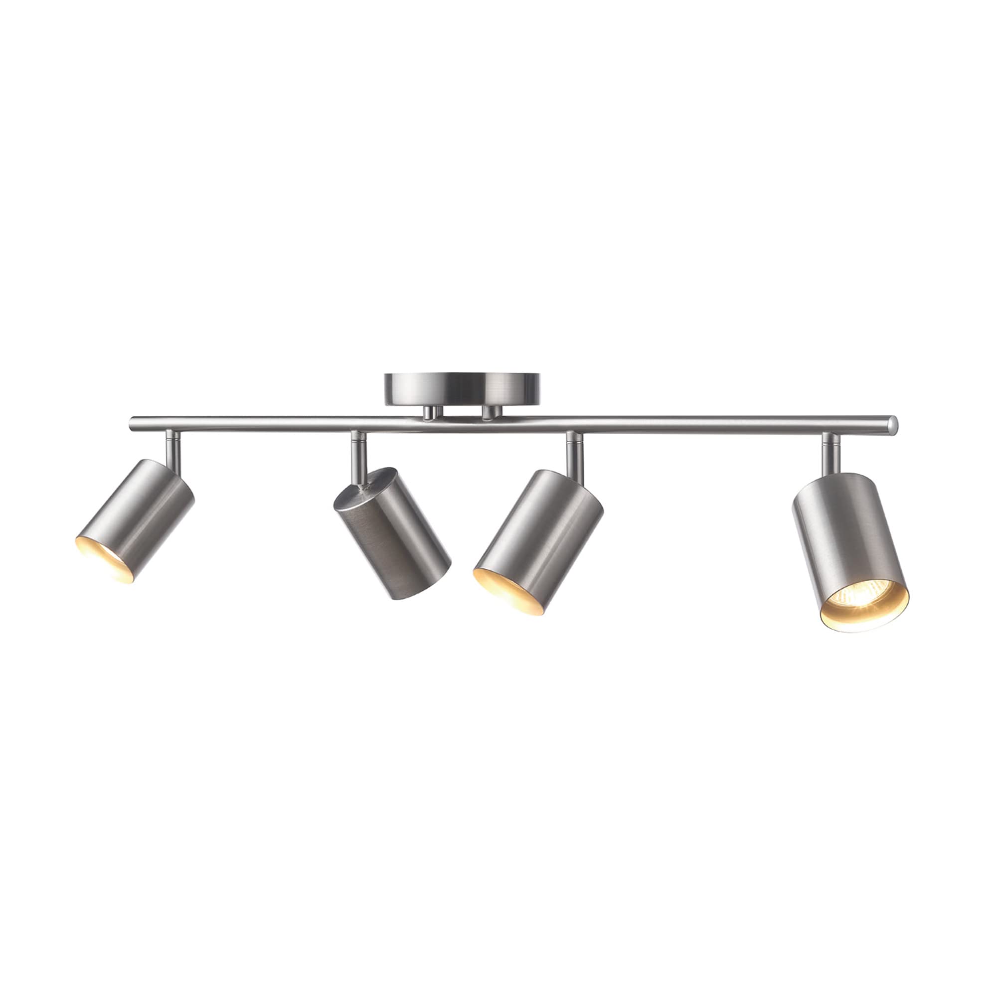 4-Light Track Lighting, Brushed Nickel Finish, Bulb Not Included