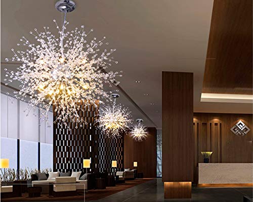 Dandelion Chandelier Firework Chandeliers LED Light Crystal Pendant Lighting Ceiling Light Fixtures Chandeliers Lighting,Dia 23.5 inch