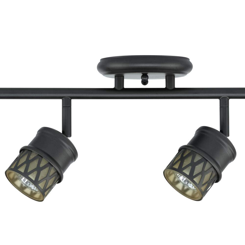 4-Light Track Lighting, Bronze, Oil Rubbed Finish, Champagne Glass Track Heads, Bulbs Included, 465 Lumen