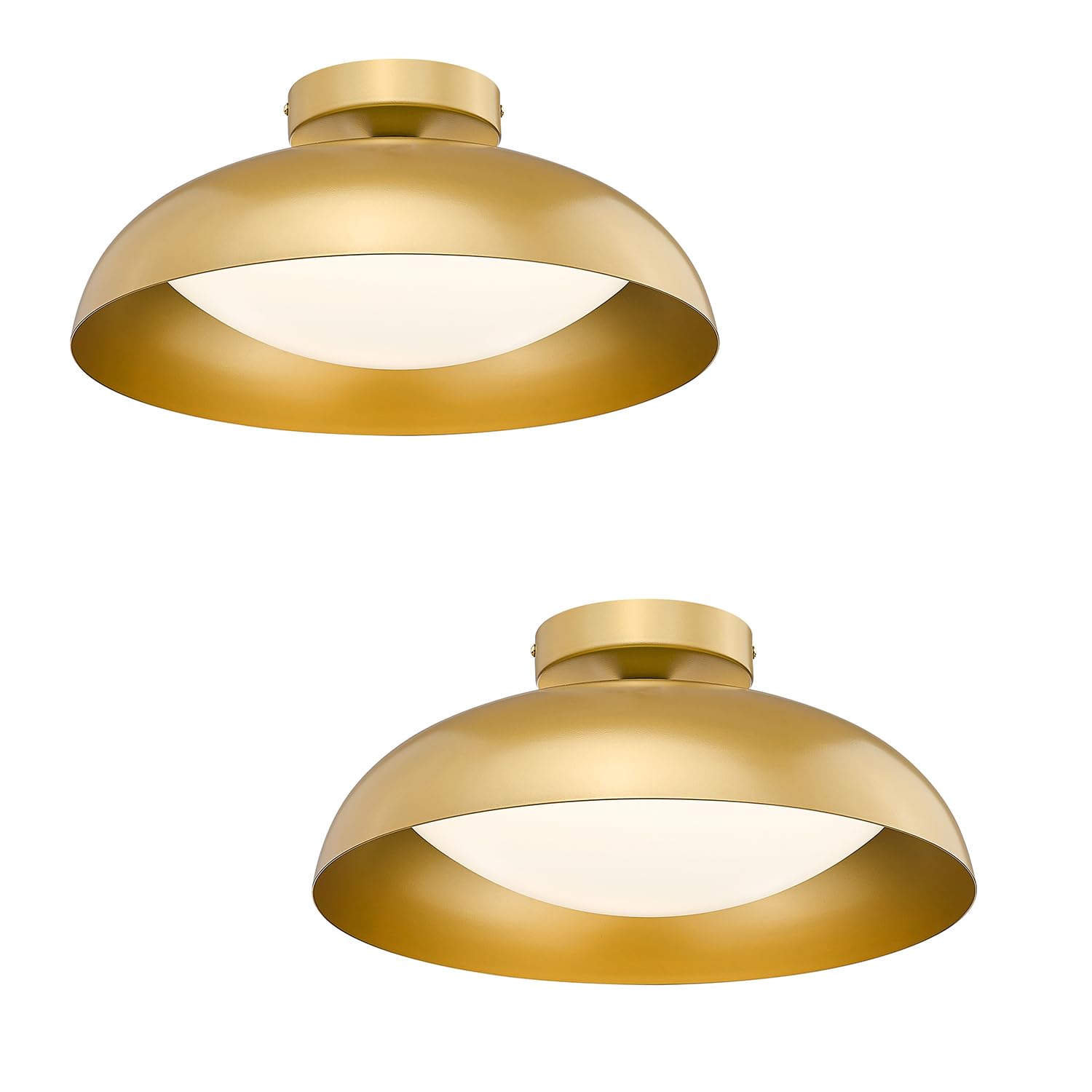 Gold Ceiling Light, 12 Inch LED Semi Flush Mount Ceiling Light Fixture, 12W/700Lm Ceiling Lights for Kitchen, Bathroom, Hallway, 3000K/4000K/6000K Adjustable, KDCL01-GD