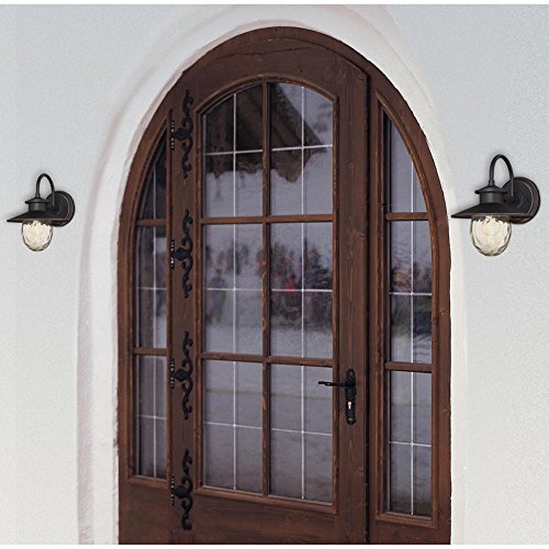 One-Light Outdoor Wall Fixture, Oil Rubbed Bronze Finish with Highlights and Clear Water Glass