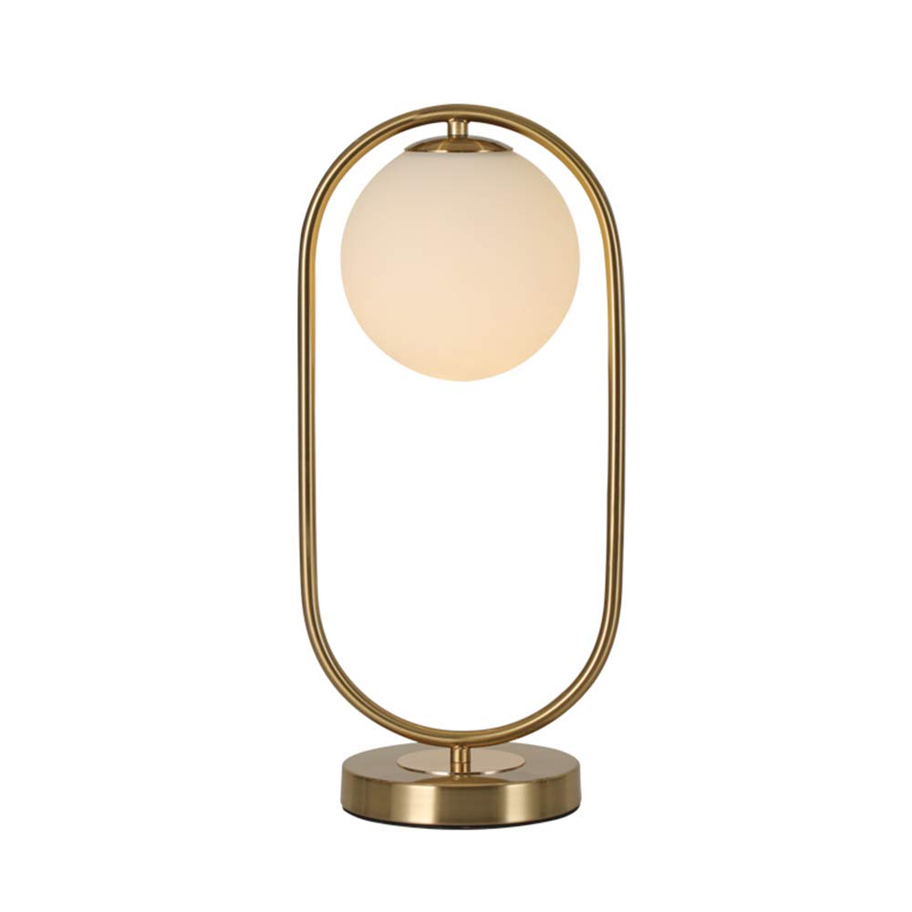 Modern Bedside Night Lamp Mini Gold Table Light Metal Brass Finished Bedside Desk Lamp with Milky White Shade for Living Room Bedroom (Bronze, Oval)