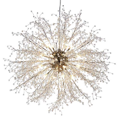 Dandelion Chandelier Firework Chandeliers LED Light Crystal Pendant Lighting Ceiling Light Fixtures Chandeliers Lighting,Dia 23.5 inch