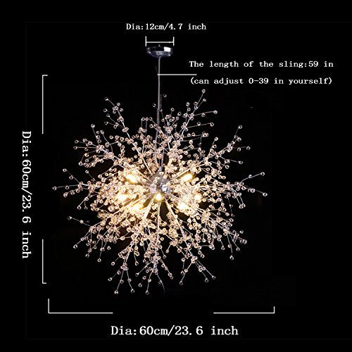 Dandelion Chandelier Firework Chandeliers LED Light Crystal Pendant Lighting Ceiling Light Fixtures Chandeliers Lighting,Dia 23.5 inch