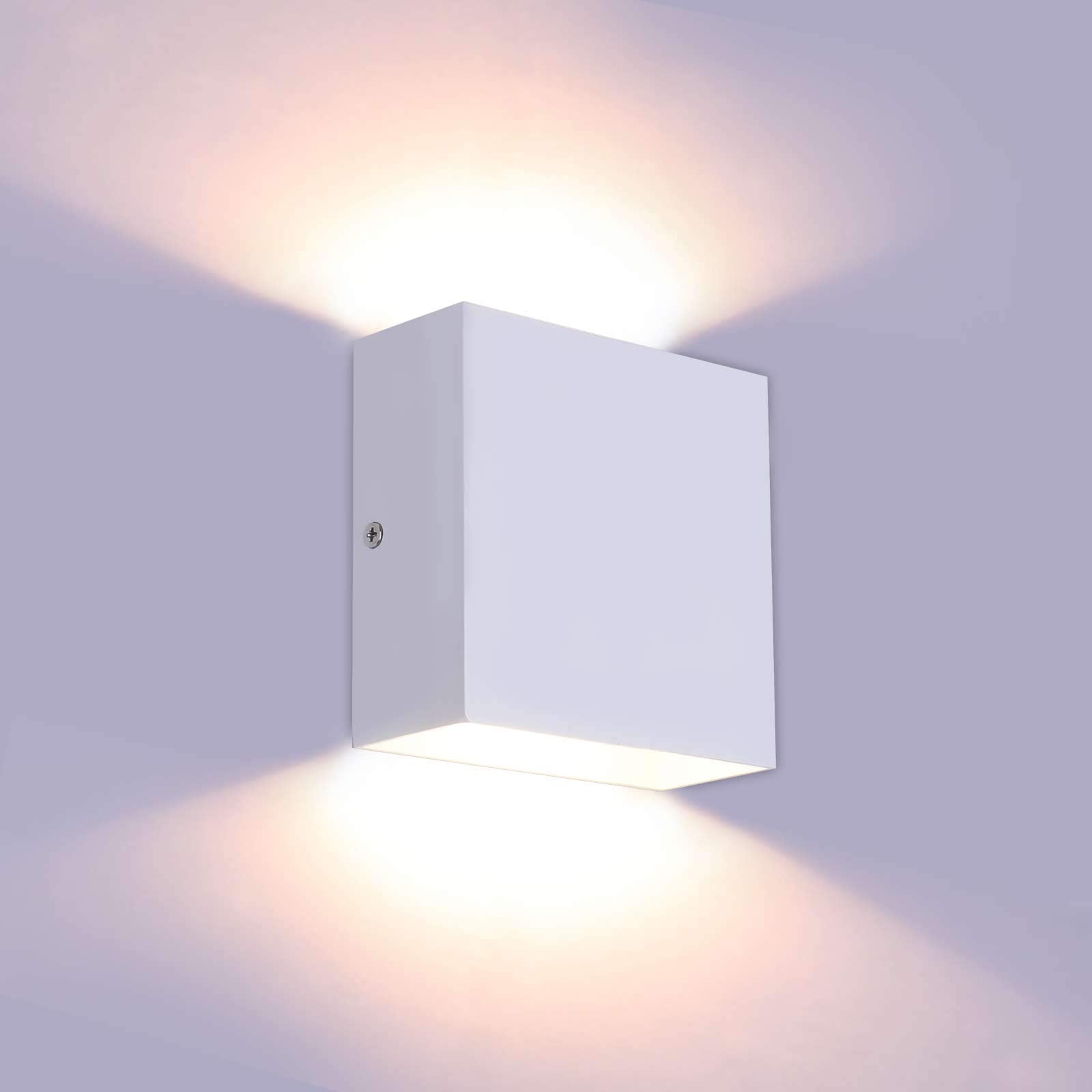 Modern Wall Sconce Dimmable 10W Hardwired, Up Down Wall Mount Lights Indoor Mini Metal LED Wall Lamp for Living Room Bedroom Hallway Decor, Warm White, O1181TP