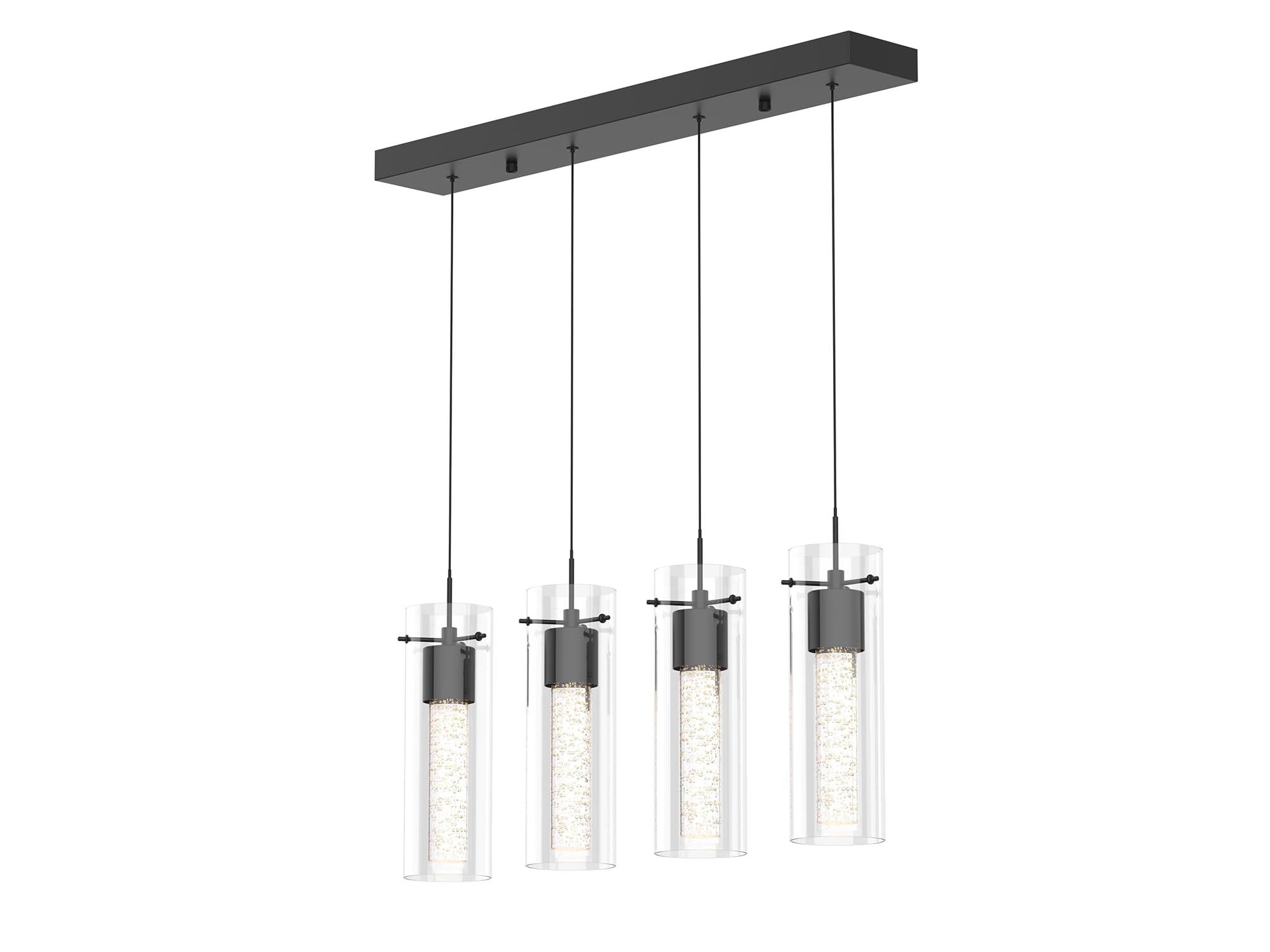 5-Light Chandelier Pendant Ceiling Light, Integrated Led and Bubble Glass, for Kitchen Island, Hallway, Entryway, Passway, Dining Room, Bedroom, Balcony Living Room