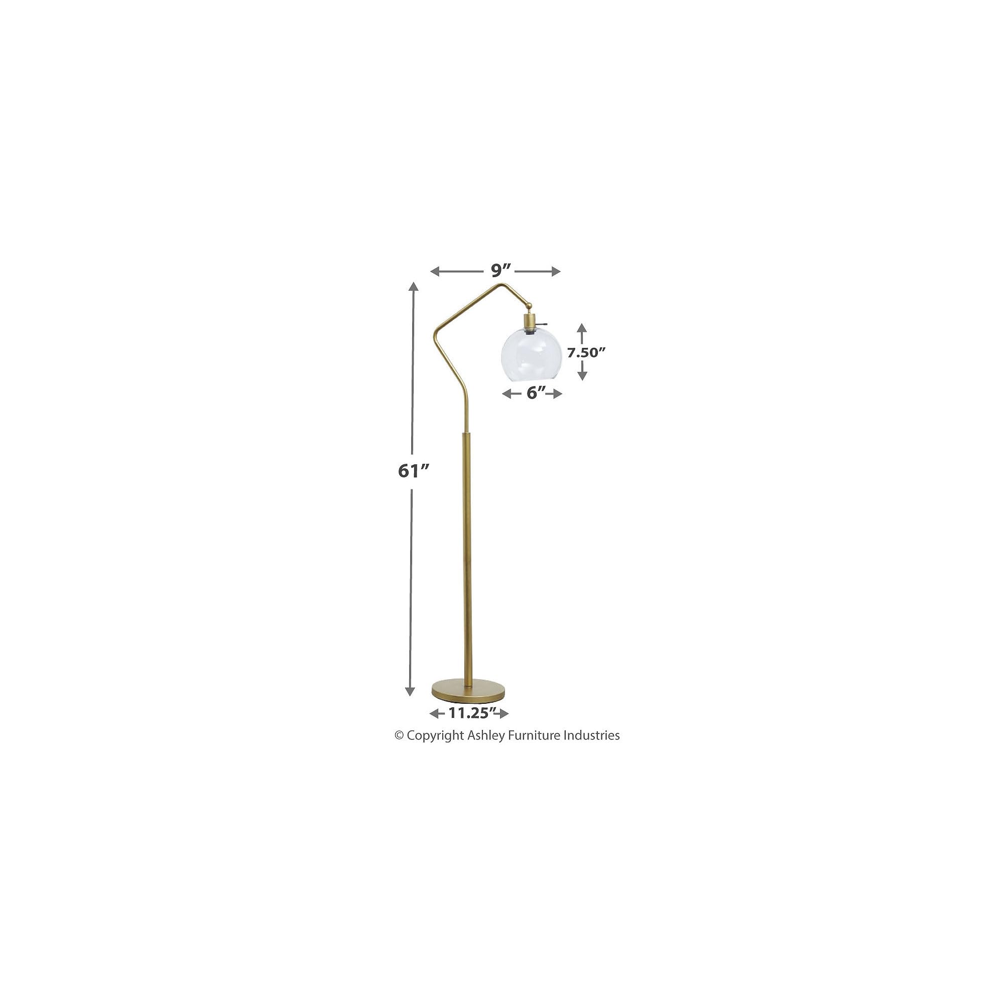 Metal Floor Lamp, White Golden