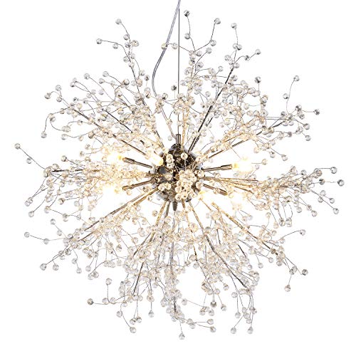 Dandelion Chandelier Firework Chandeliers LED Light Crystal Pendant Lighting Ceiling Light Fixtures Chandeliers Lighting,Dia 23.5 inch