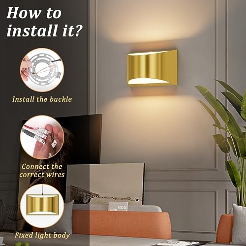 Black Modern LED Wall Sconce Indoor Wall Lights 1 Pack Hardwired Up and Down Wall Mount Light for Living Room Bedroom Hallway Corridor Conservatory Warm White 3000K(with G9 Bulbs)