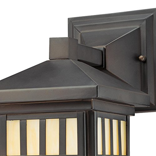 One-Light Exterior Wall Lantern on Steel with Honey Art Glass, Oil Rubbed Bronze Finish, 1 Pack