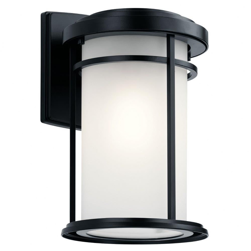 10.25" 1 Light Outdoor Wall Light with Satin Etched Glass in Olde Bronze