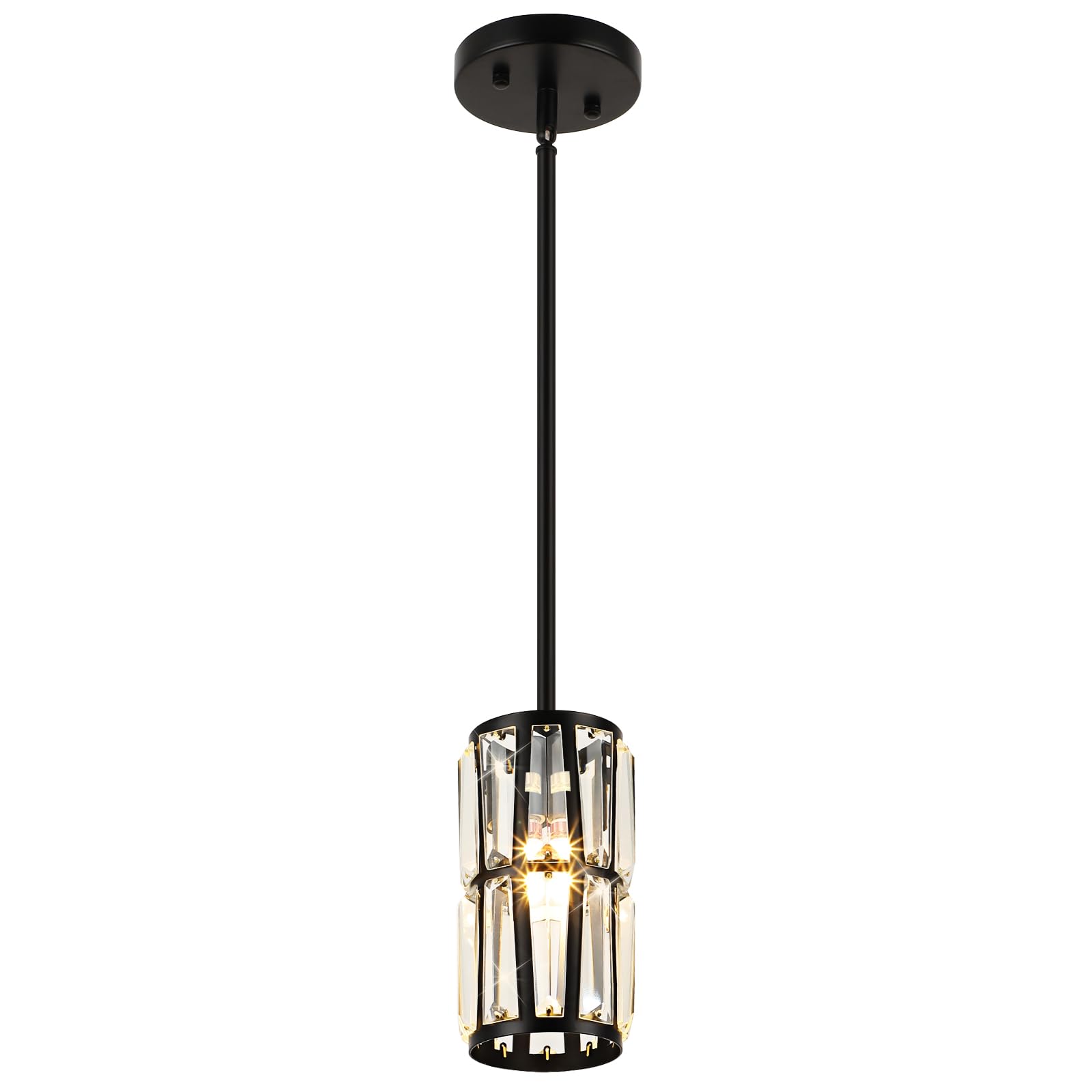 WILON Industrial Pendant Lighting, Pendant Lights for Kitchen Island 3 Light Glass Pendant Light Fixture with Seeded Glass Shade, Adjustable Cord Farmhouse Ceiling Light Black finish Linear Chandelier