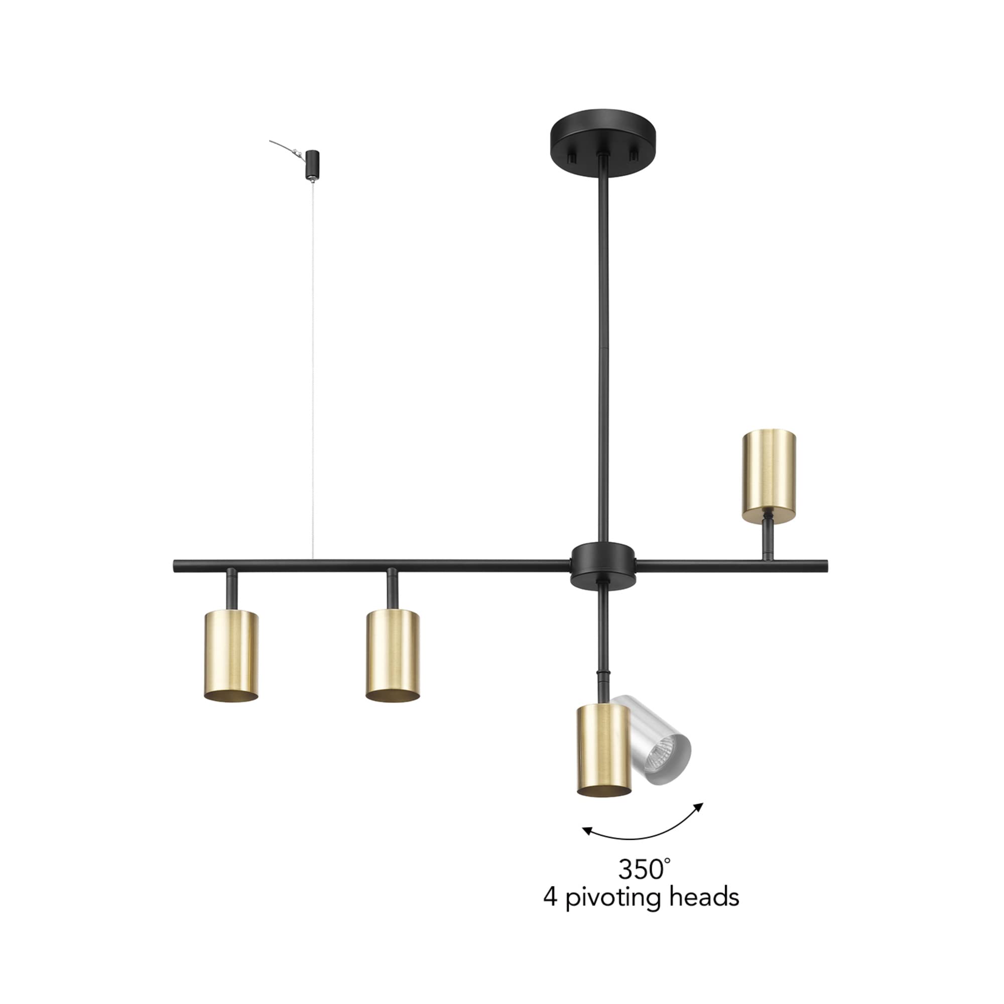 4-Light Track Lighting, Brushed Nickel Finish, Bulb Not Included