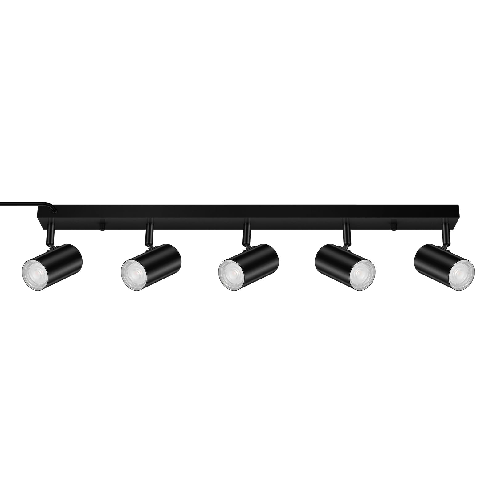 3 Light Track Lighting Kit,Black 3 Way Modern Plug in Ceiling Spotlight,Industrial LED Wall Light for Kitchen Cabinet Gallery Bar Hallway Living Room,Rocker Switch,15 Foot Cord(No Bulb)