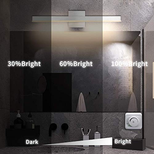 Joossnwell LED Bathroom Vanity Lighting Fixture Modern Bath Light Bar 15.75inch Black Wall Sconce 12W 4000K