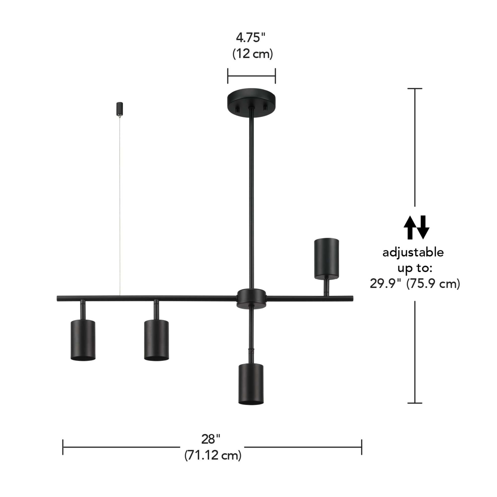 4-Light Track Lighting, Brushed Nickel Finish, Bulb Not Included