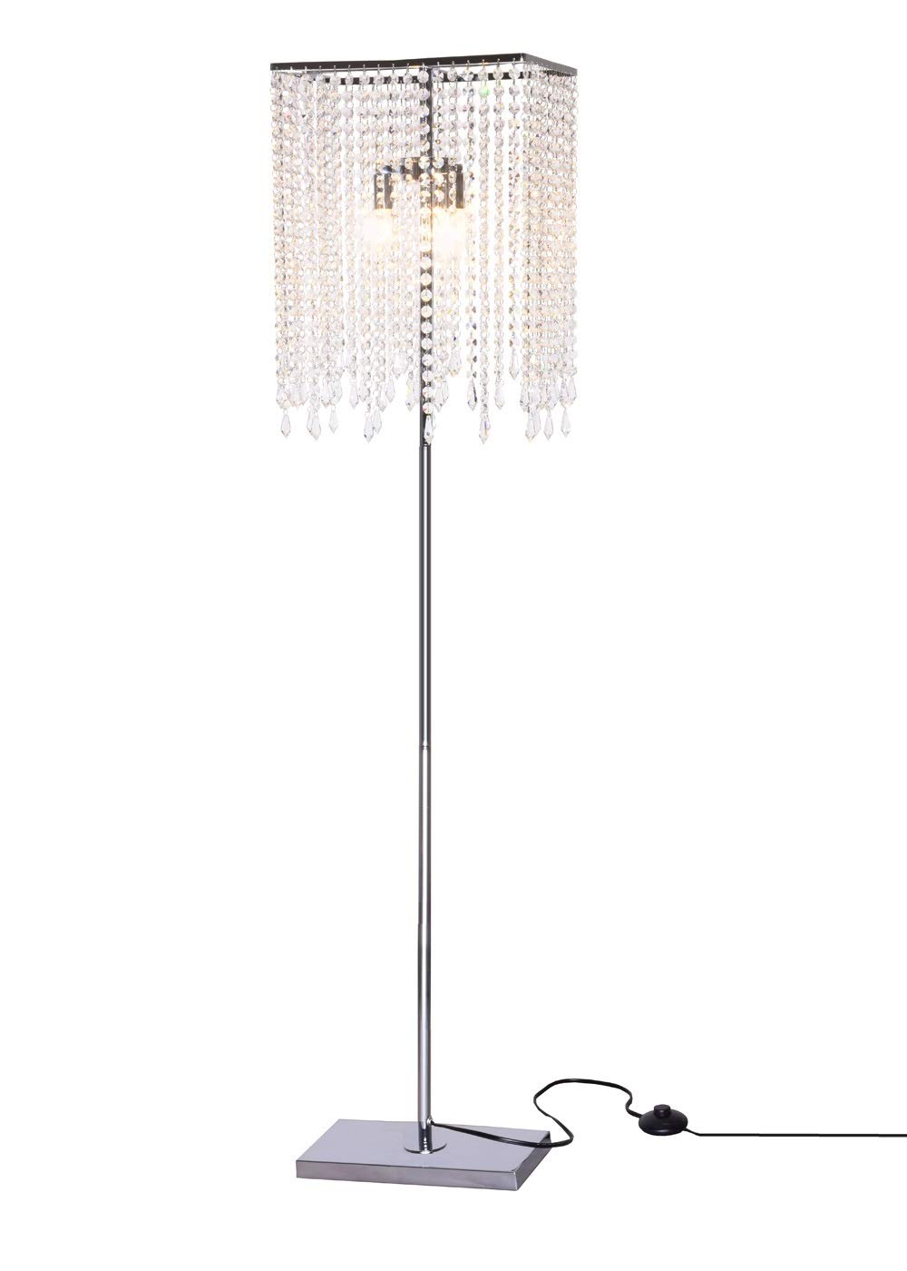 Floor Lamp, Crystal Lava Lamp, Raindrop Standing Light for Bedroom, Living Room or Gift Silver