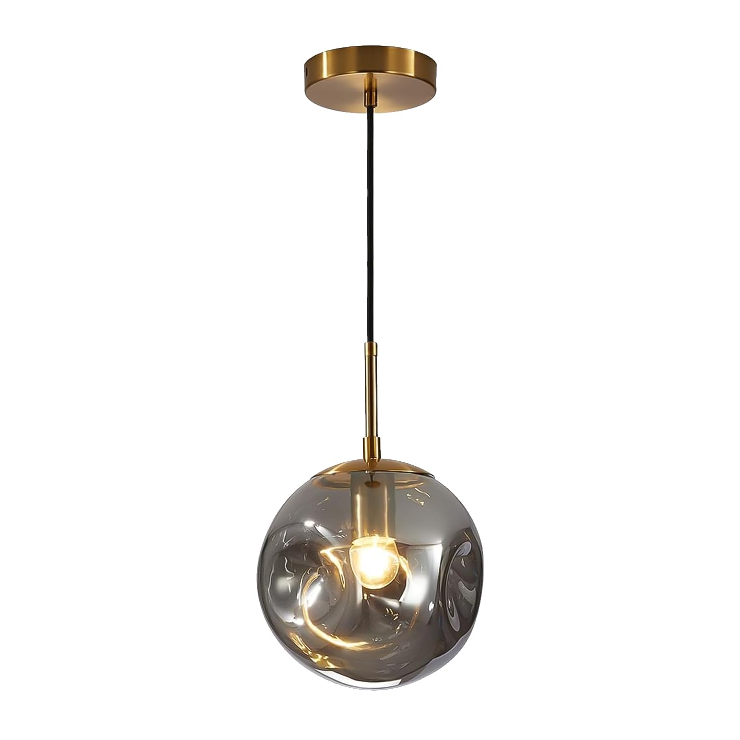 BOKT Modern Gold Kitchen Island Pendant Light Mid Century 3-Lights Globe Pendant Light Fixture Cluster Multi Light Pendant Lighting Bedside Glass Ball Pendant Lamp