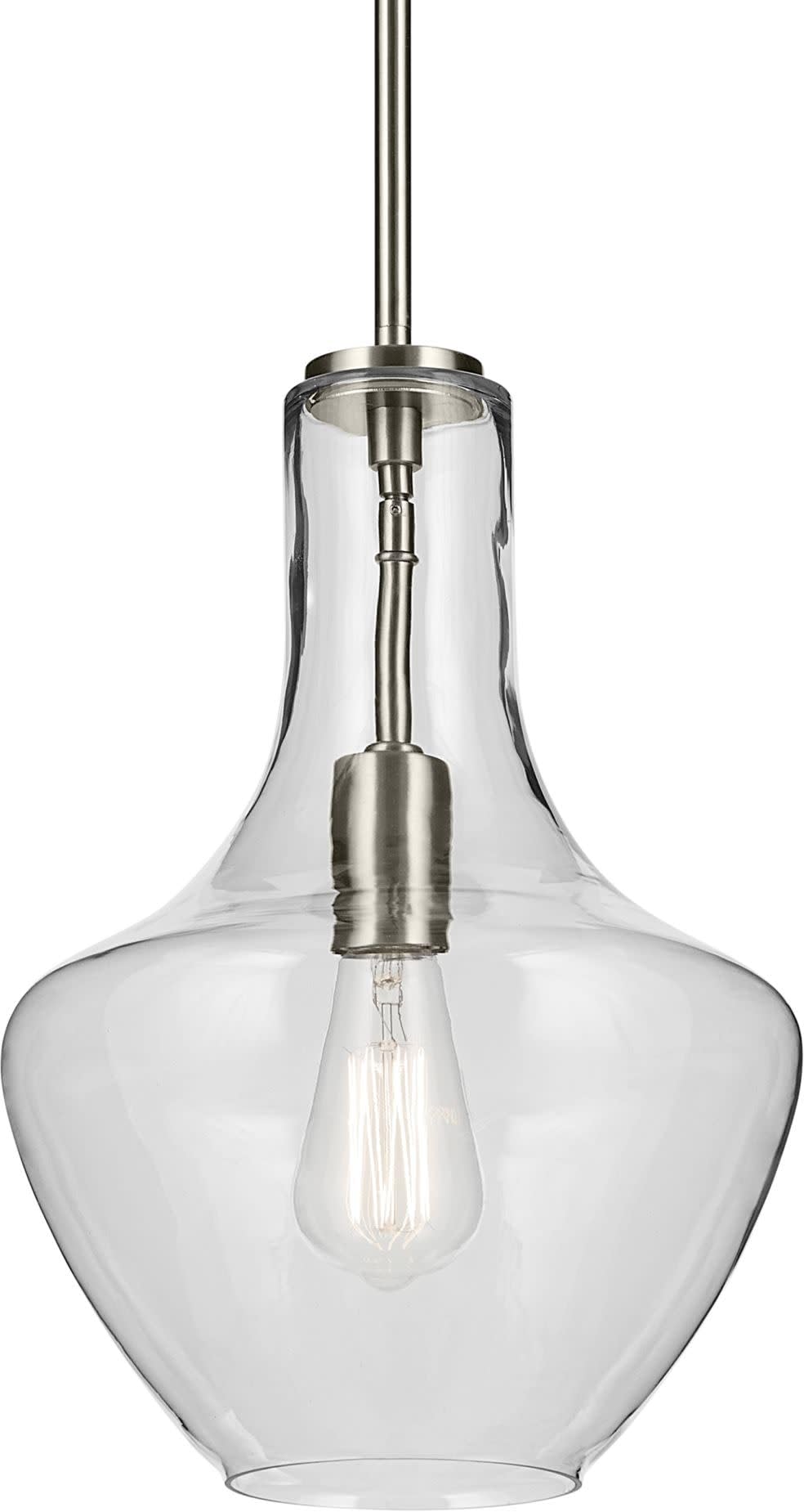 19.75" Kitchen Bell Pendant in Olde Bronze®, 1-Light Clear Glass Pendant Light, (19.75" H x 13.75" W), 42046OZ