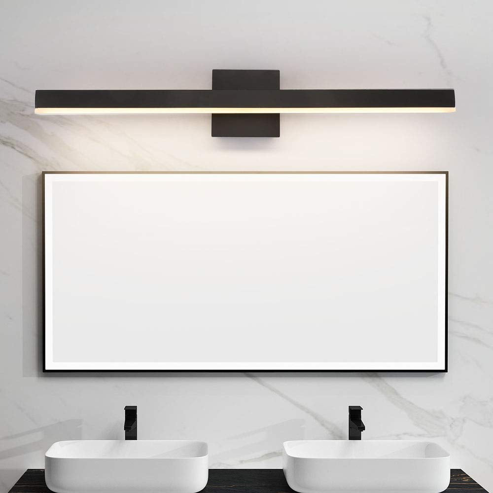 Joossnwell LED Bathroom Vanity Lighting Fixture Modern Bath Light Bar 15.75inch Black Wall Sconce 12W 4000K