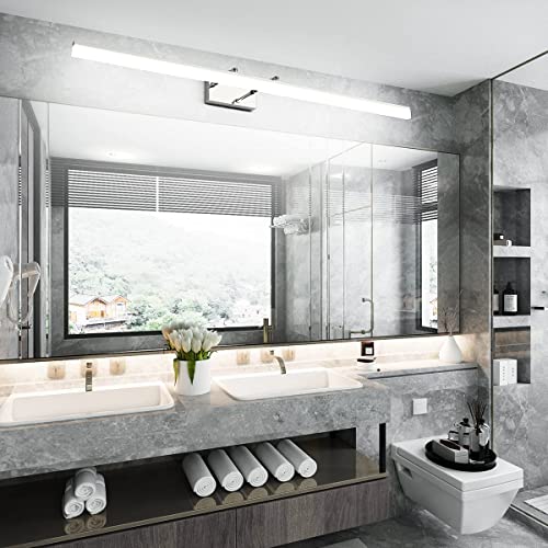 31.5 inch Modern Black Vanity Light Adjustable Bathroom Light Fixtures Over Mirror Rotatable Vanity Lighting 5500K