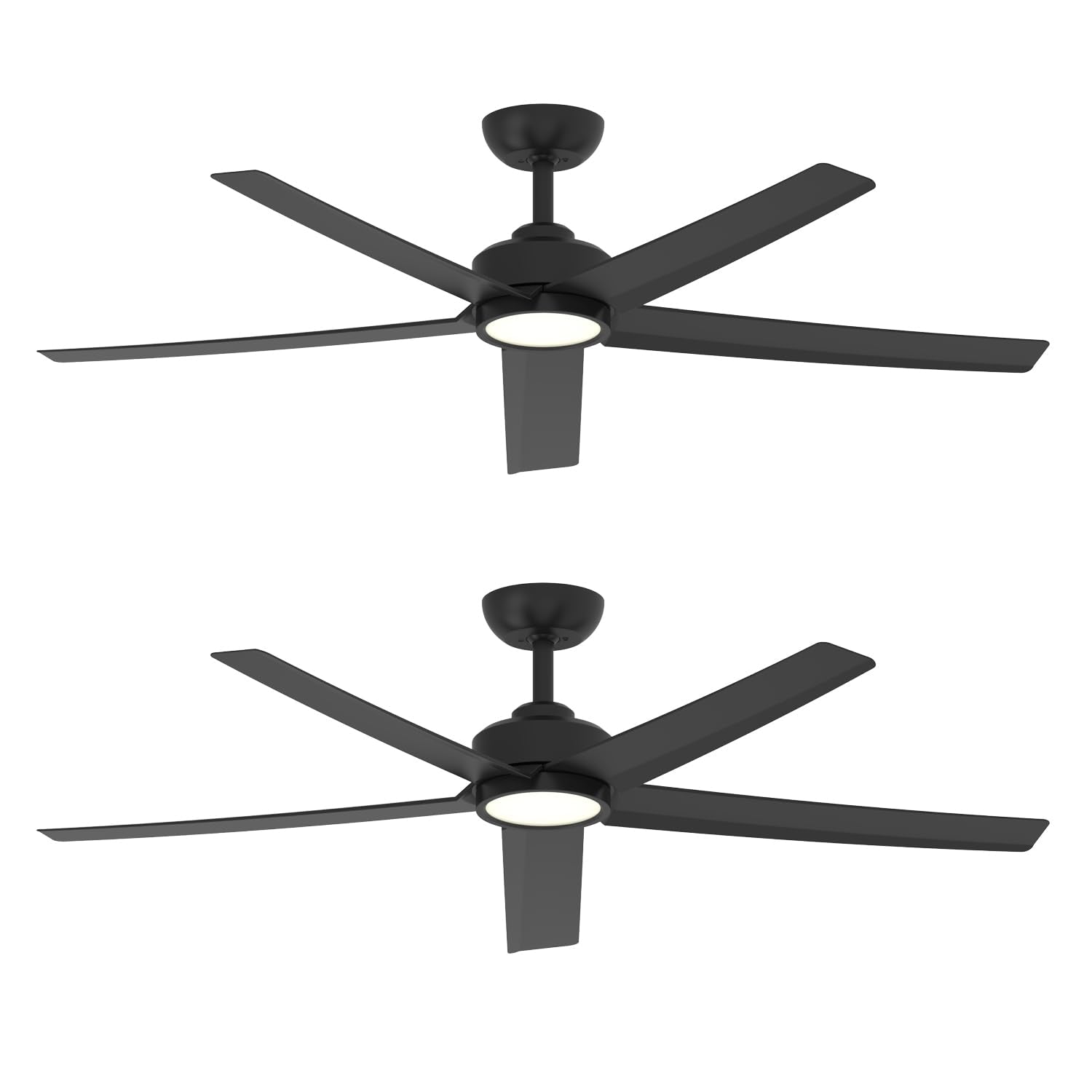 Ceiling Fans with Lights, 52 inch Black Ceiling Fan with Light and Remote Control, 3CCT, Quiet DC Motor, 5 Blades Modern Ceiling Fan for Living Room Farmhouse Bedroom