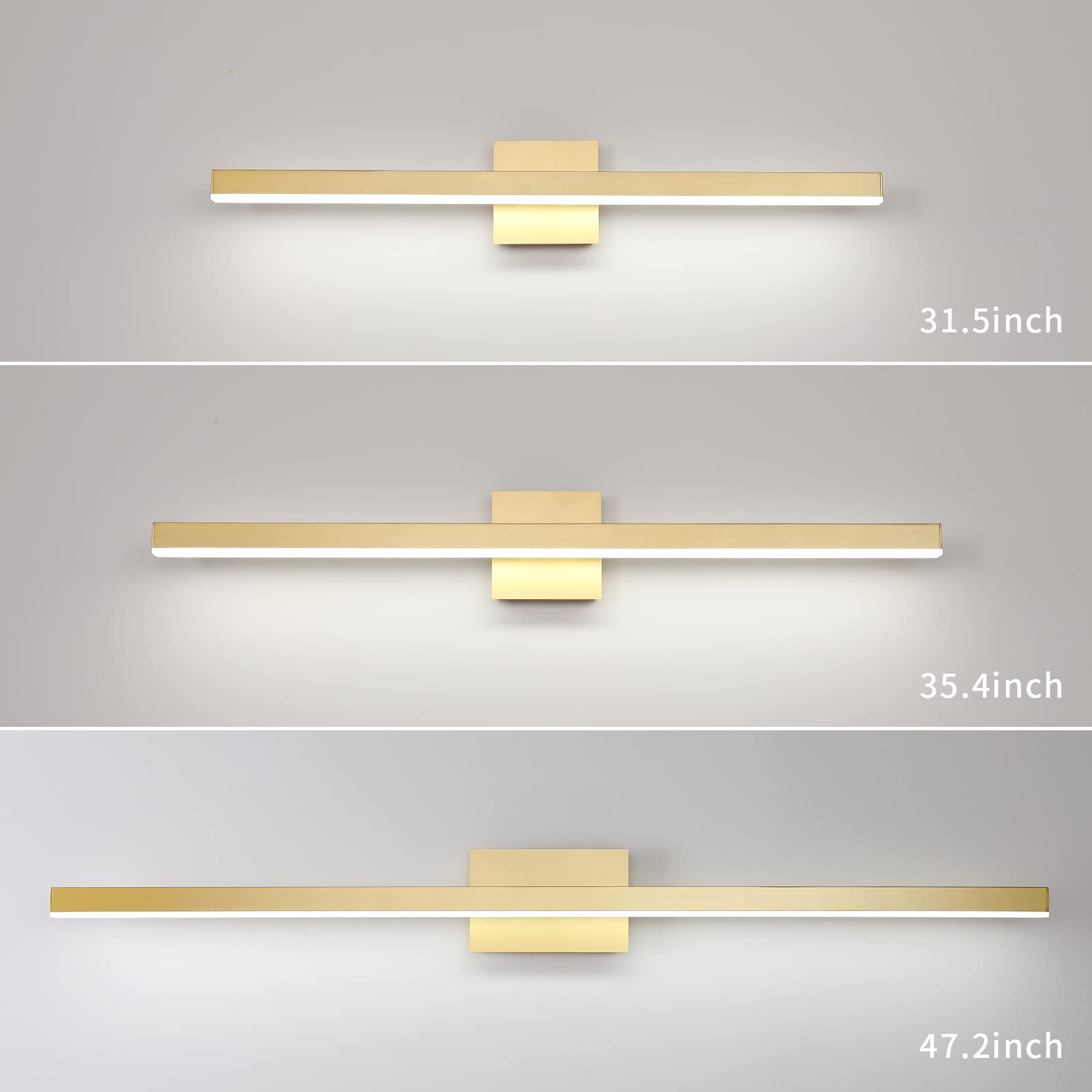 Joossnwell LED Bathroom Vanity Lighting Fixture Modern Bath Light Bar 15.75inch Black Wall Sconce 12W 4000K