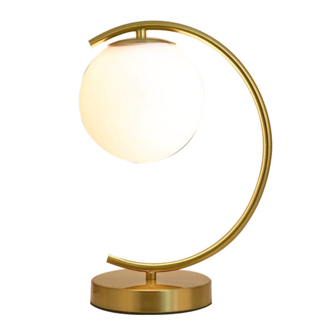 Modern Bedside Night Lamp Mini Gold Table Light Metal Brass Finished Bedside Desk Lamp with Milky White Shade for Living Room Bedroom (Bronze, Oval)