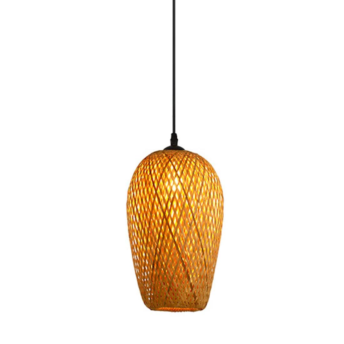 Rattan Pendant Light Bamboo Hanging Light 3-Lights Boho Pendant Light Fixture Woven Basket Wicker Shade Rattan Chandelier for Living Room Dining Room Kitchen