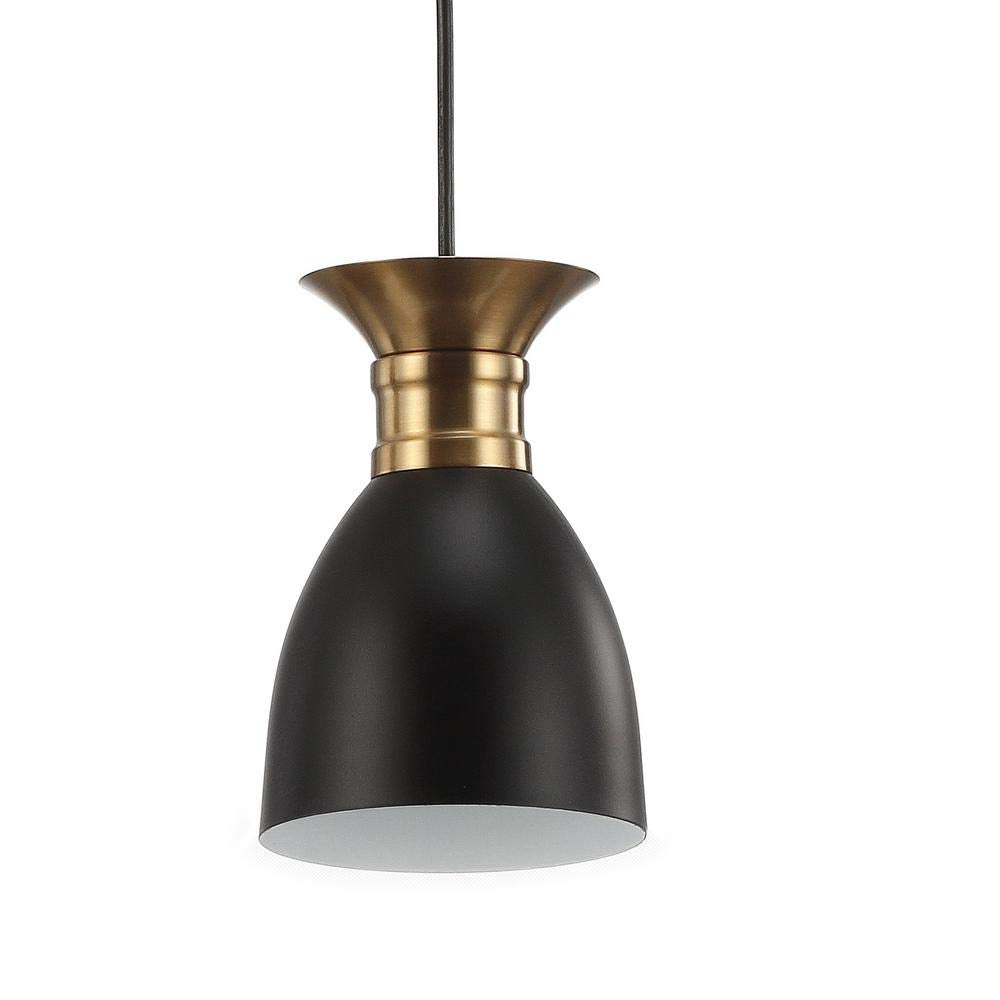 Linear 3-Light Metal LED Pendant Contemporary Dimmable Dining Room Living Room Kitchen Foyer Bedroom Hallway, Black/Brass Gold