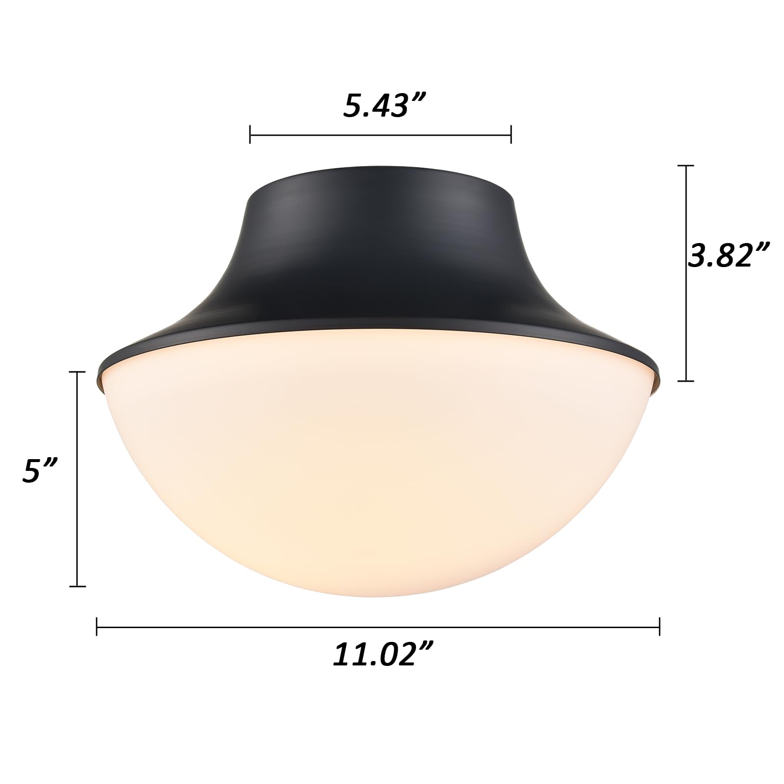 Modern Gold Semi Flush Mount Ceiling Light Fixture Brass Metal Round Bowl Shape Milk Glass Light Fixture Ceiling Mount for Bathroom Bedroom Hallway Entrance Staircase Office Living Room