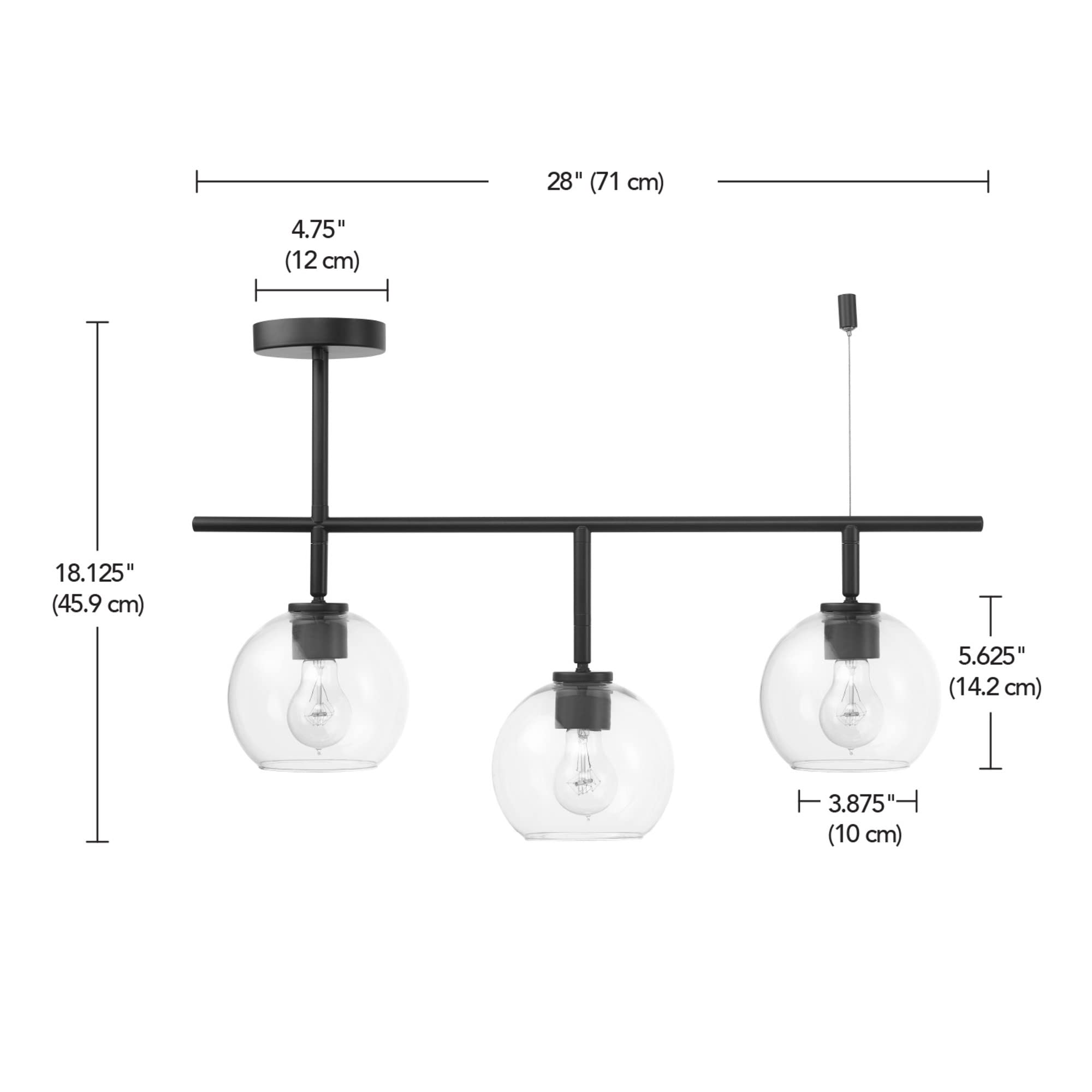 3-Light Track Lighting, Brushed Nickel, Clear Glass Shades, Silver, Bulb Not Included