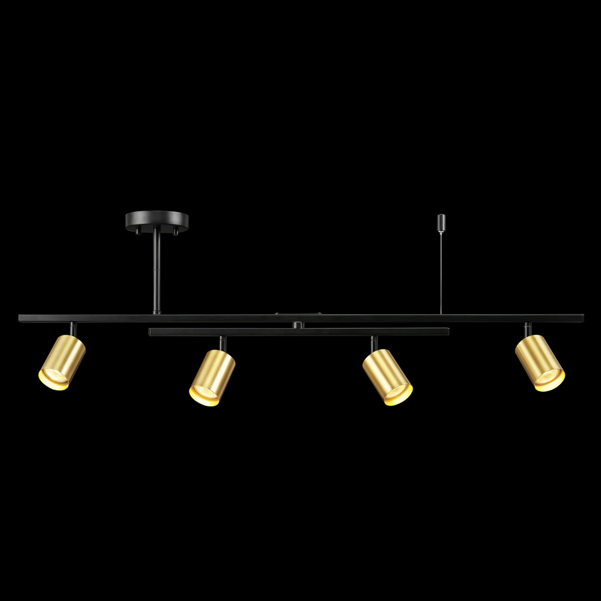 5-Light Track Lighting, Center Swivel Bar, Matte Black, Ceiling Light, Track Light Heads, Pivot Shades, Track Ceiling Light, Track Lighting Kit, 5 Bulb Kitchen Light