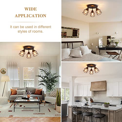 Kitchen Light Fixtures Ceiling Mount, Adjustable Semi Flush Mount Ceiling Light Fixture with E26 Base, Multi-Directional Ceiling Lamp for Kitchen Hallway Dining Room Farmhouse Entryway